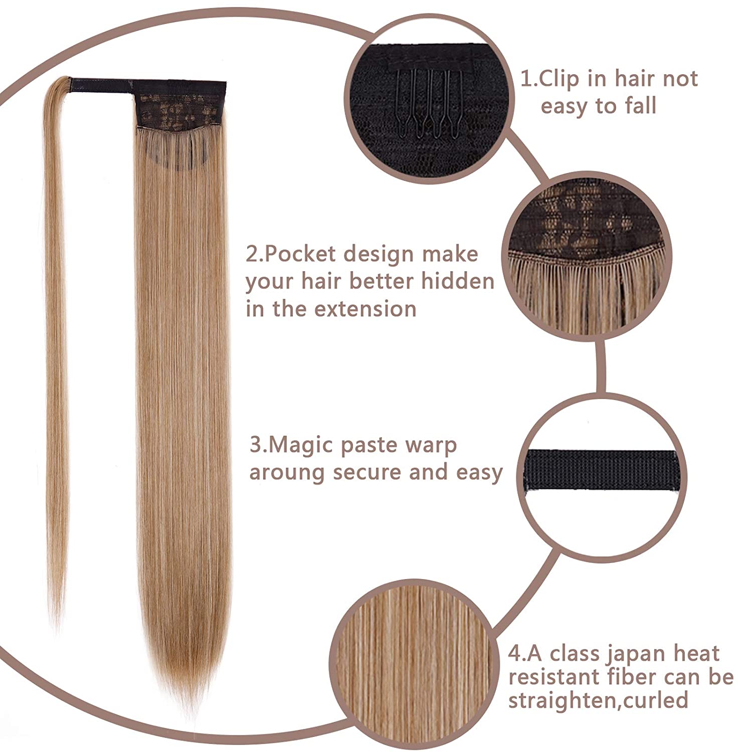 LISIHAIR Lange Lockiges/Gerade Clip in Haar Schwanz Natur Falsche Pferdeschwanz Haarteil Mit Haarnadeln Synthetische Pferdeschwanz Haar Verlängerung