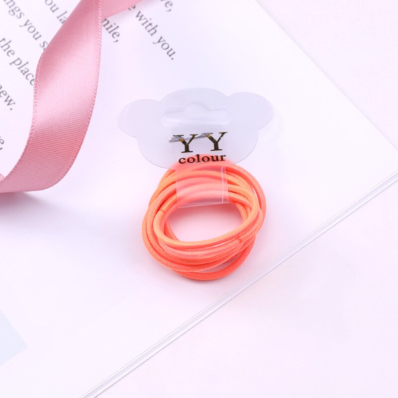 Lot d'élastiques en Nylon pour filles, couleurs acidulées, 3CM, lot de 30 pièces, bandes de caoutchouc pour enfants, porte-queue de cheval, accessoires pour cheveux: Orange