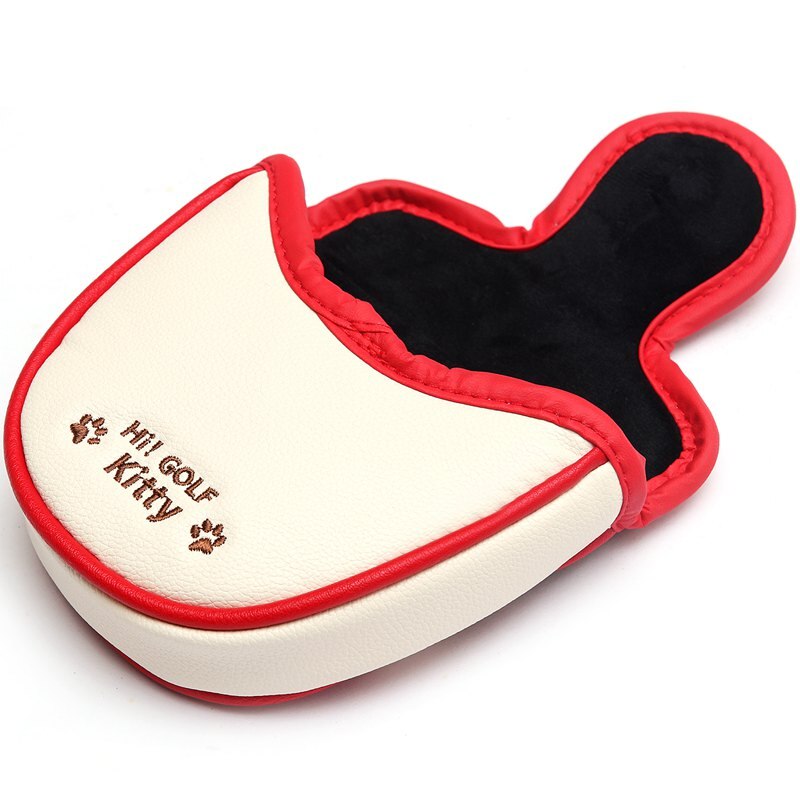 Golf putter lock, golf club head covers för putter pu läder klubba putter headcover med magnetisk