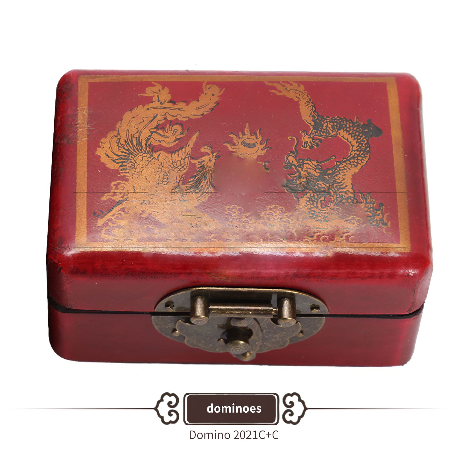 1 Set Portable Educational Antique Domino Box Handmade Retro Dominoes Set High Playability Dominoes Game Set Classic Game