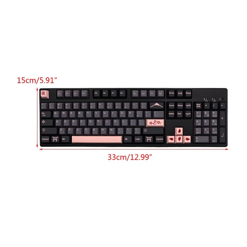 R9JA Stijlvolle Night Sakuras Keycaps Cherry Profiel 136 Toetsen Keycap Japanse Engels