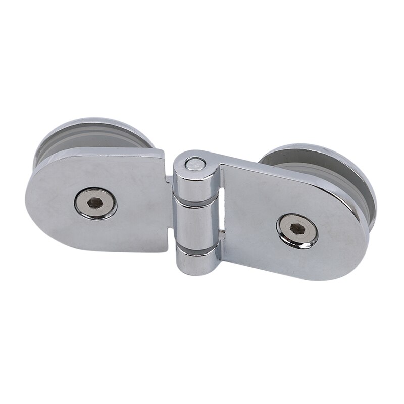 Zinc Alloy Shower Box Screen Frameless Glass Hinge Mortise Decorative Cover Round Chrome