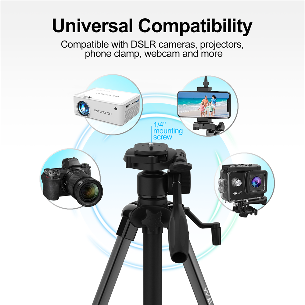 WEWATCH PS202 Video Projector Tripod Stand 360° Adjustable Shooting Angle Extendable Floor Tripod Stand for Projector Camera