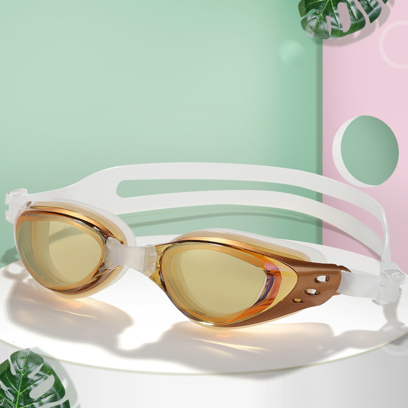 Placage myopie lunettes de natation étanche Anti-buée UV bouclier lunettes piscine Sports nautiques lunettes pour hommes femmes