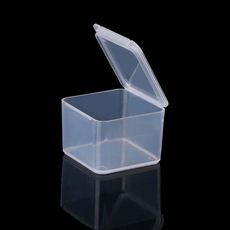 Small Square Clear Plastic Jewelry Storage Boxes Beads Crafts Case Containers