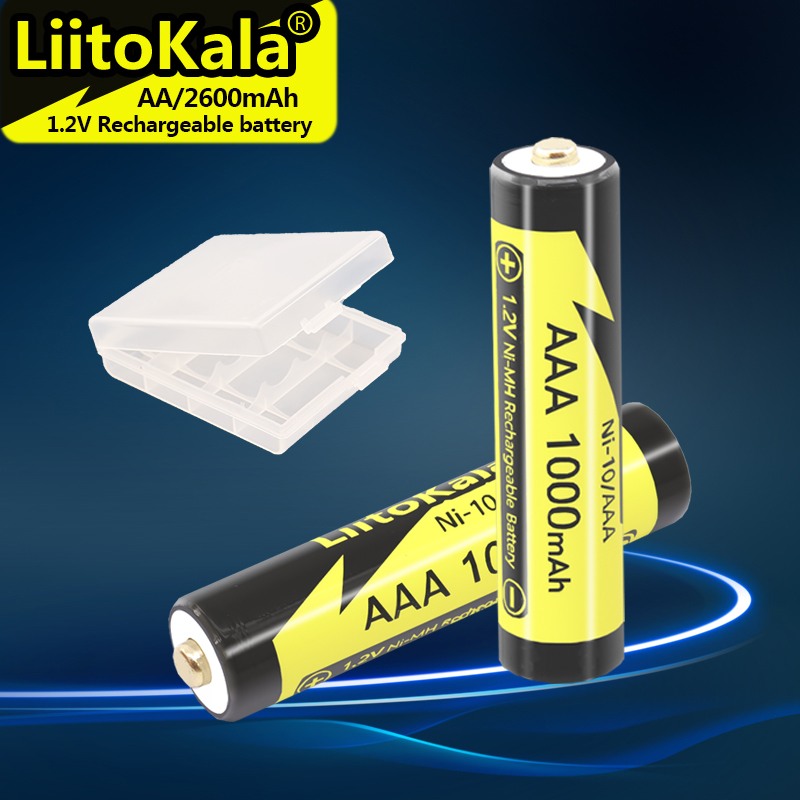 4-50PCS LiitoKala Ni-10/AAA 1.2V 1000mAh AAA NI-MH Rechargeable Batteries For Shaver Flashlight Camera NIMH Pre-charged Battery
