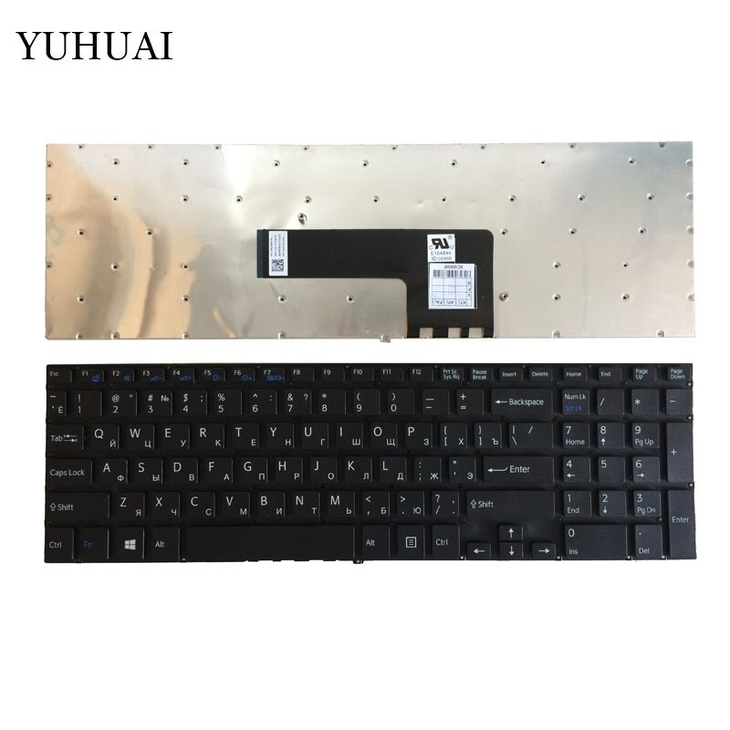 Russian RU Keyboard for Sony VAIO Fit 15 fit15 SVF15 SVF15A SVF15E MP-12Q23SU-9201 AEHK97012203A White black keyboard: Black