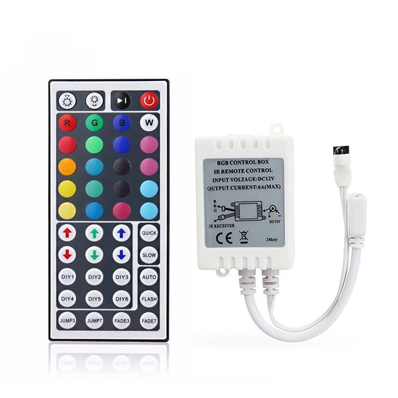Usb 3/24/44 nøkler ledet rgb kontroller  dc12v ir fjernkontroll til smd 3528 5050 rgb ledet stripe lys: 44 nøkler