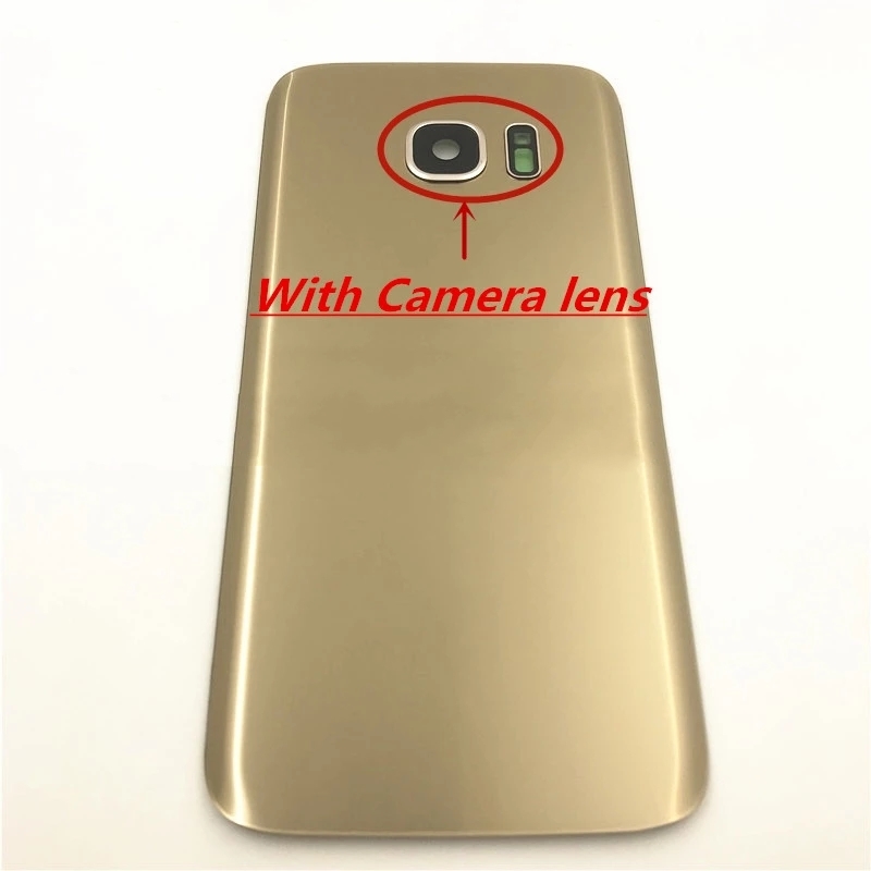 For Samsung Galaxy S7 edge G935 / S7 G930 Housing Glass Back Battery Cover+Camera Lens Cover+Sticker Adhesive