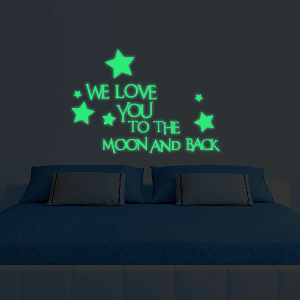 Pegatina 3D de estrella, Luna, Estrellas luminosas, lunares, calcomanía de decoración del hogar para habitación de niños, pegatinas que brillan en la oscuridad DIY,