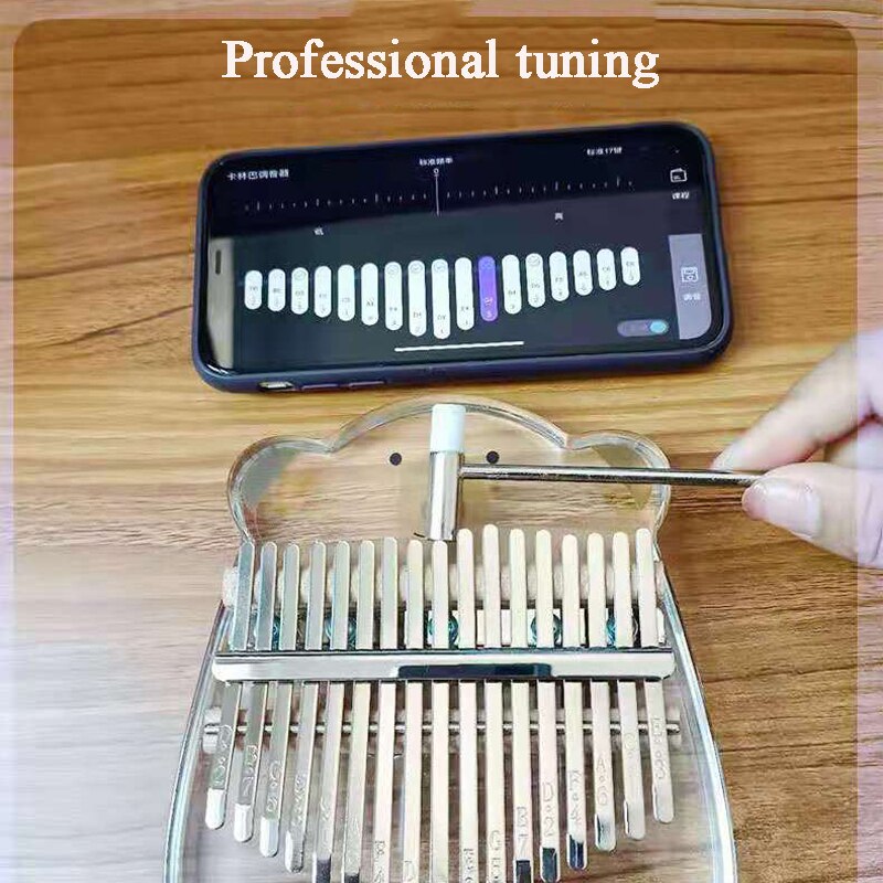 Kalimba 17 Keys Crystal Full Transparent Thumb Piano Acrylic African Mbira Calimba Finger Piano with Tuning hammer Kalimba Case