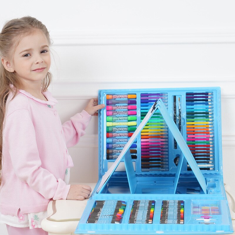 176 Sets Van Creatieve Schilderen Kunstenaar Graffiti Borstel Set, Met Ezel Mode Kinderen Dagelijks Entertainment Speelgoed Schilderen Marker