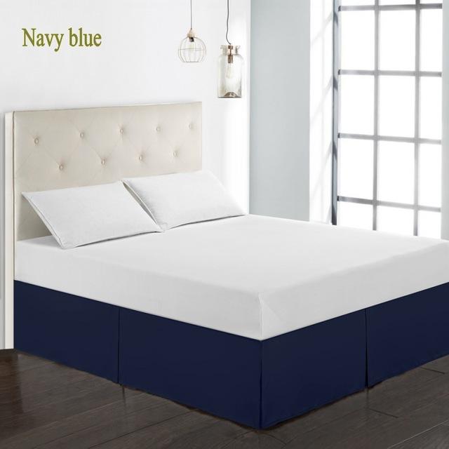 35 jupe de lit de luxe d'hôtel avec la Collection de surface de lit-15 inch a adapté le jumeau de baisse, plein, reine, roi: Bleu marine / Roi