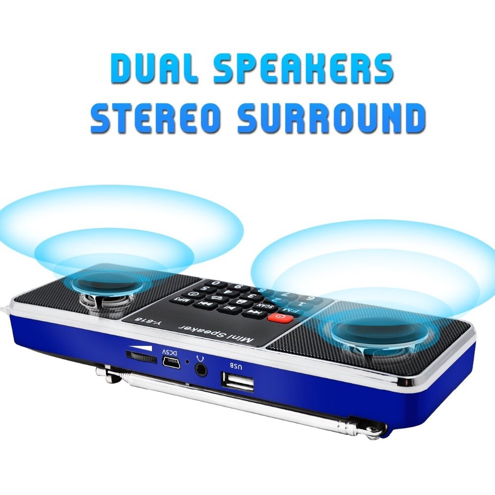 Situ Draagbare Mini FM Radio Ontvanger Speaker MP3 Speler Ondersteuning TF Card USB Drive LED Scherm de Tijd Shutdown Dab radio