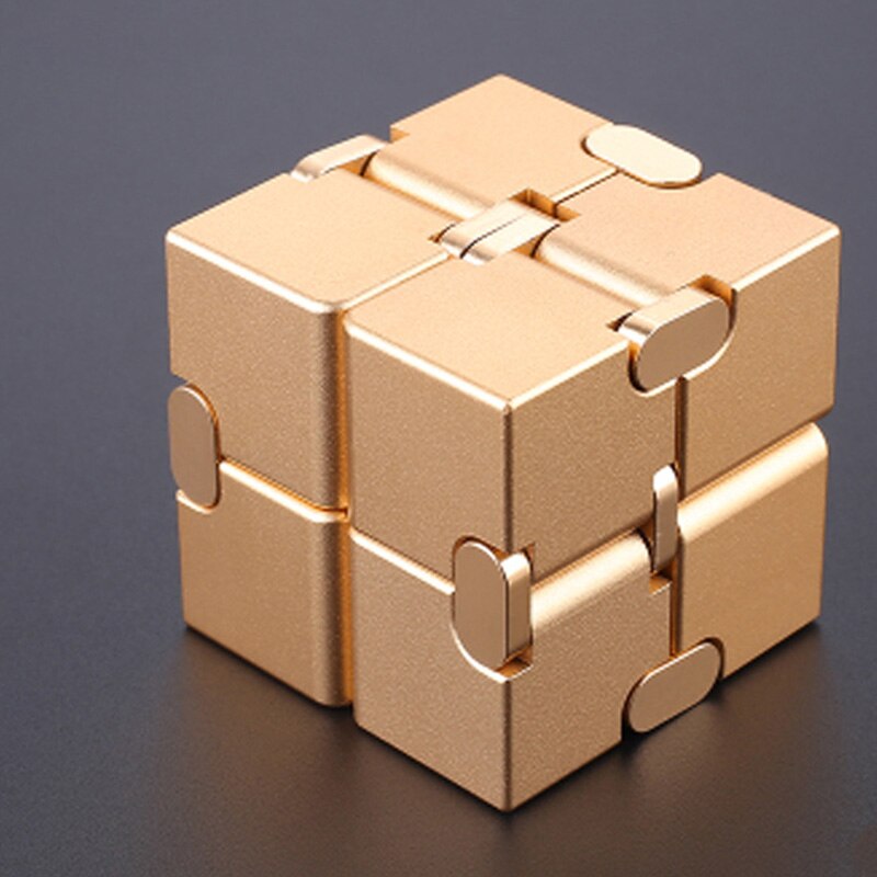 Stress Relief Toy Premium Metal Infinity Cube Portable Decompresses Relax Toys for Children Adults