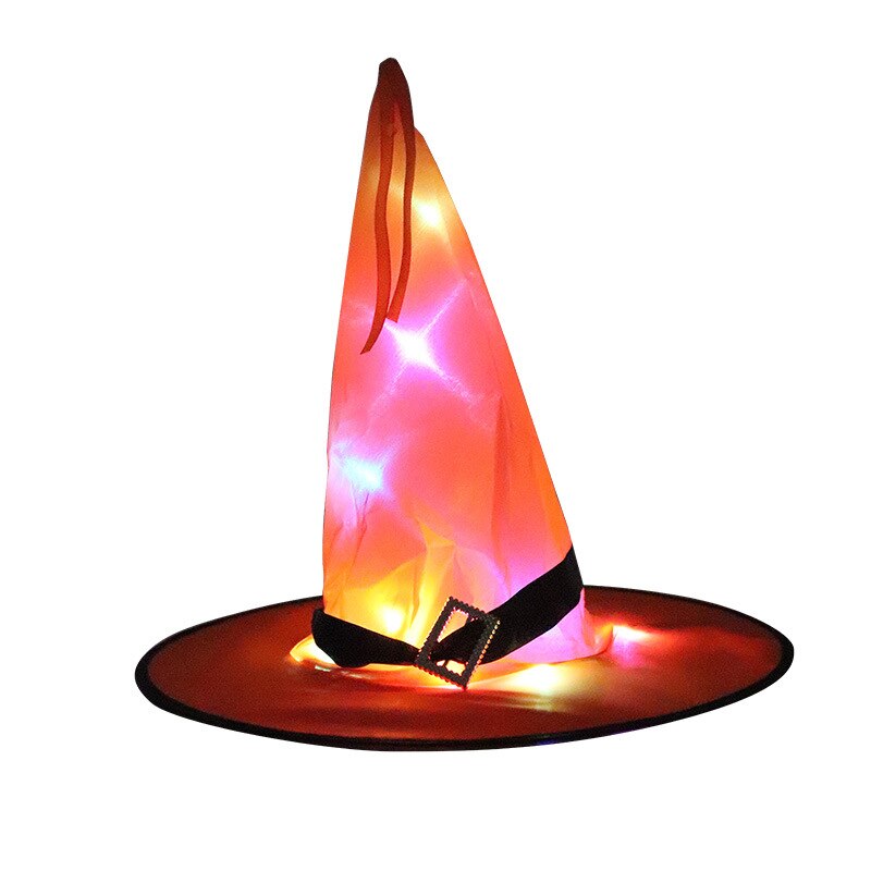 LED Flashing Party Hat Glowing Witch Hat Children Adults Performance Props Halloween Party Supplies