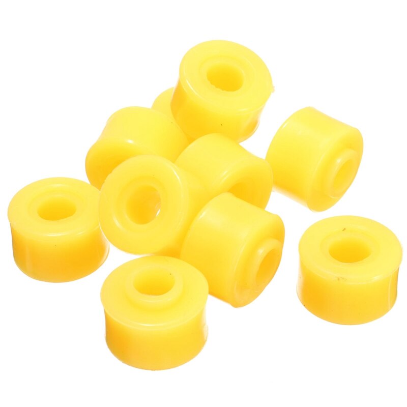 Amortiguador para automóvil de 10mm de diámetro interior amarillo, protección de golpes de goma, piezas de bujes absorbentes para accesorios para automóvil, 10 Uds.