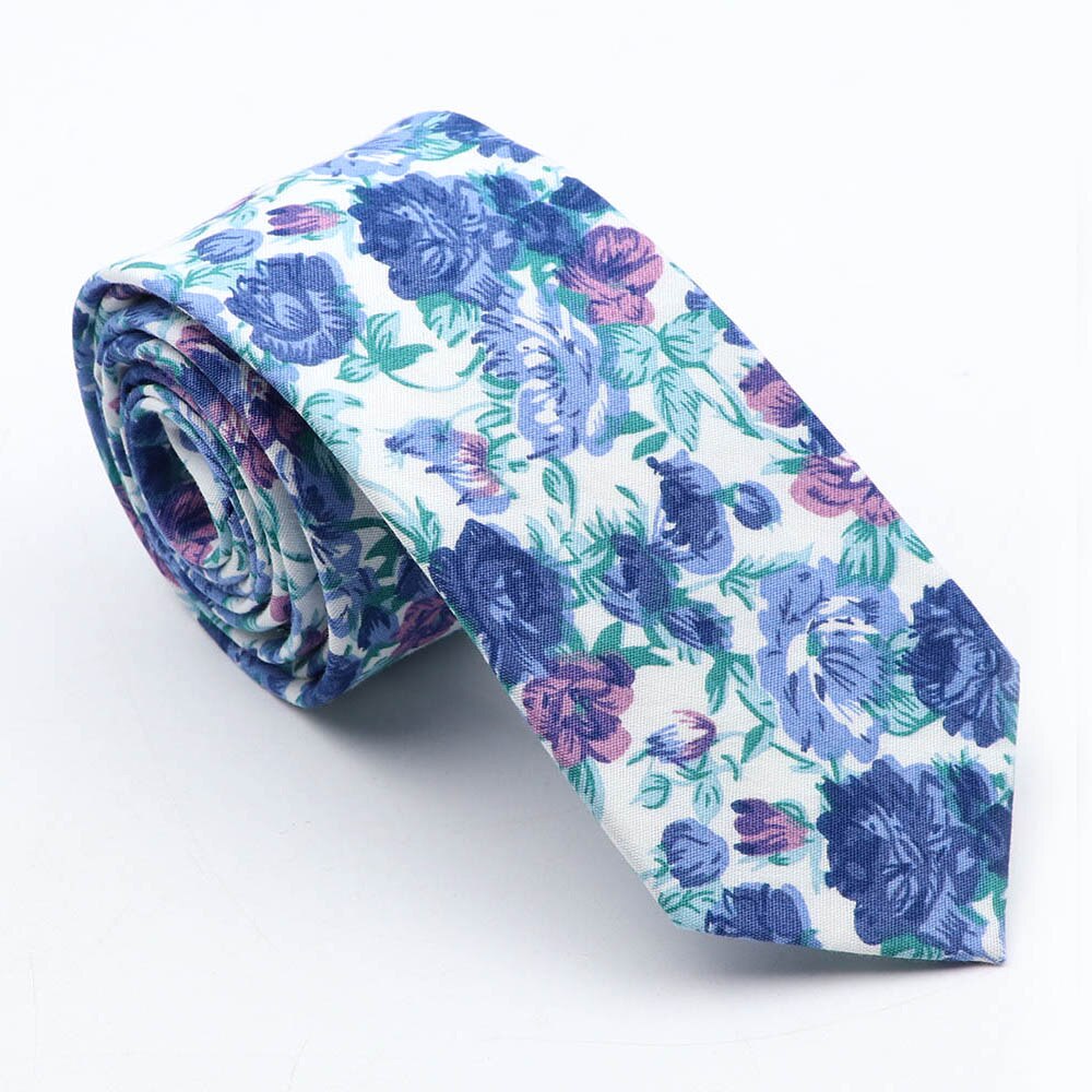 Gravata floral 100% algodão para homens, amarelo, vermelho, azul, flor, 6cm, uso diário, skinny, azul marinho, para casamento, gravatas para festa, presentes: 11