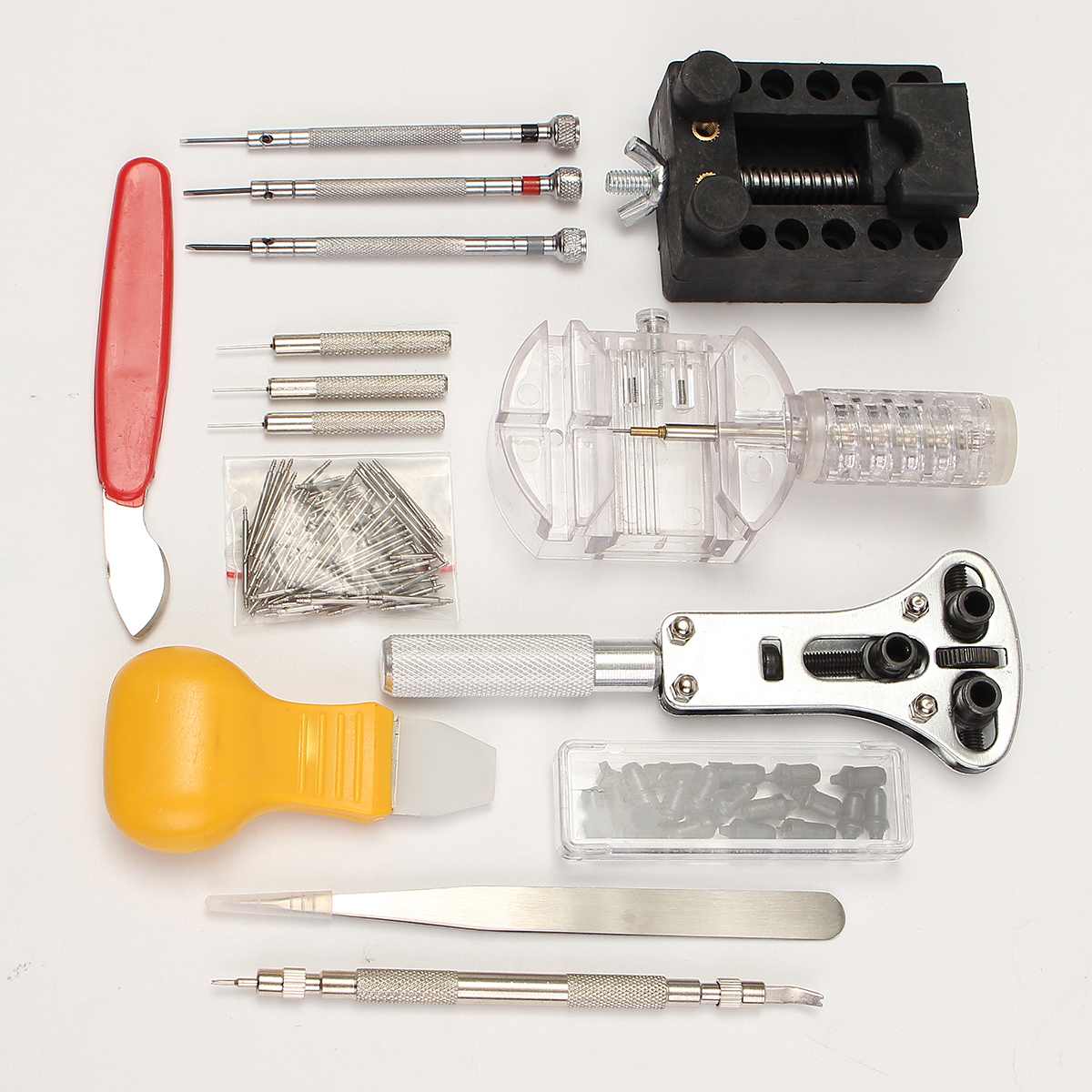 144 stuks horloge reparatieset, set met achterdeksel verwijderaar, batterij reparatieset voor horlogeband, opener, veerstaaf verwijderaar