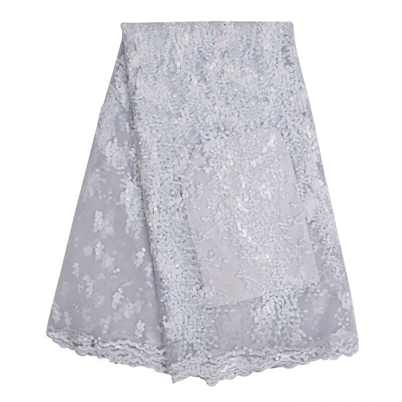 Moderigtigt og populært afrikansk mesh blonde stof pailletter nigerianske blonder tyl fransk blonde stof brudekjole fest 2539b: Lysebrun