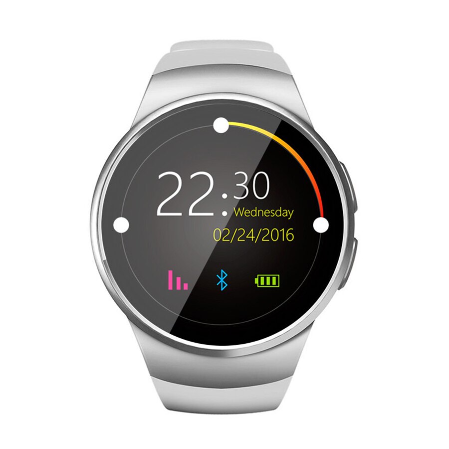 KINGWEAR KW55 Smartwatch Bluetooth KW18 montre intelligente hommes moniteur de fréquence cardiaque Tracket avec carte Sim TF pour téléphone Android IOS Xiaomi: White Color
