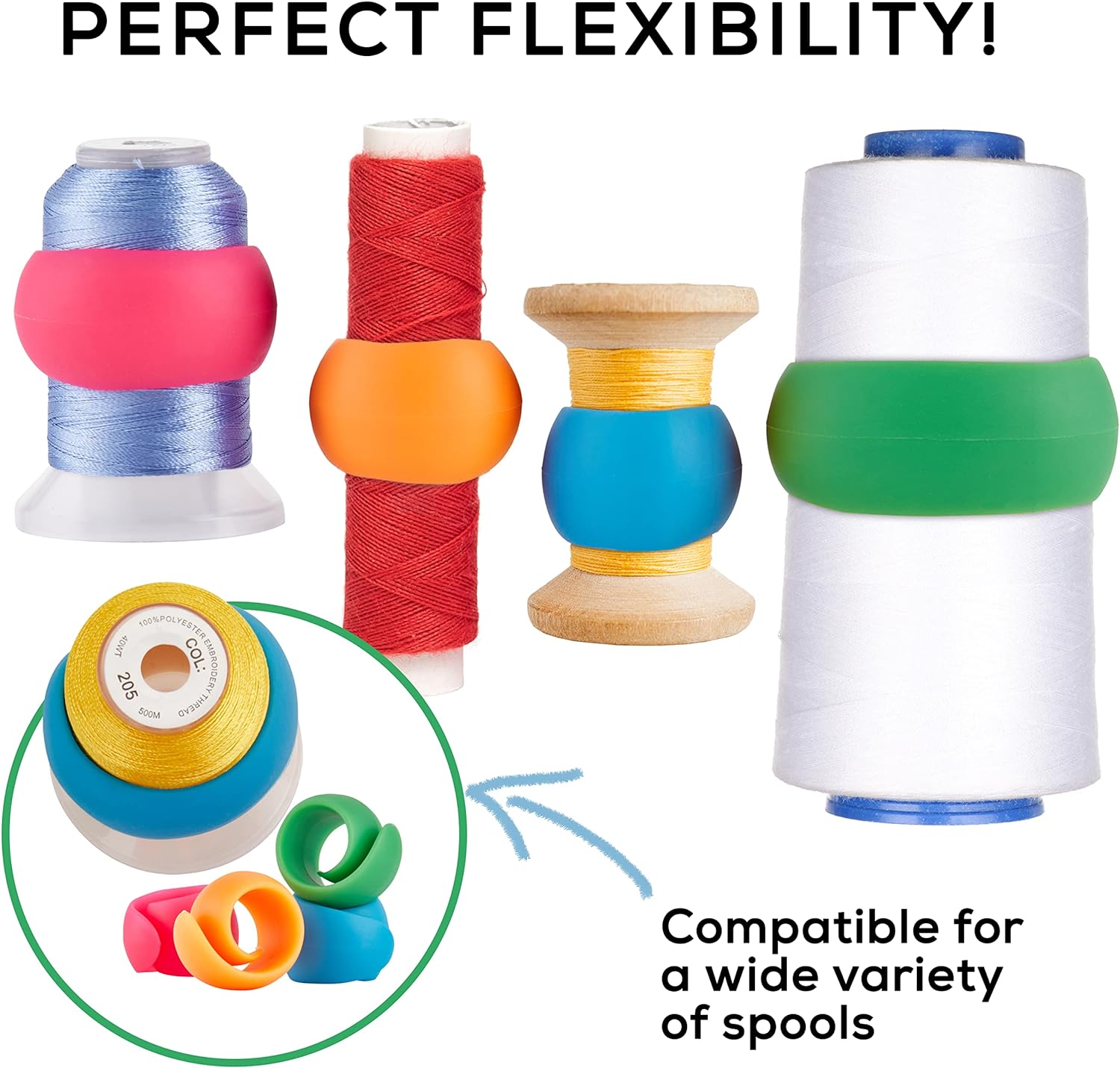 5-20pcs Bobbin Savers/Spool Huggers Prevent Thread Tails from Unwinding No Loose Ends for Sewing/Embroidery Machine Thread Spool