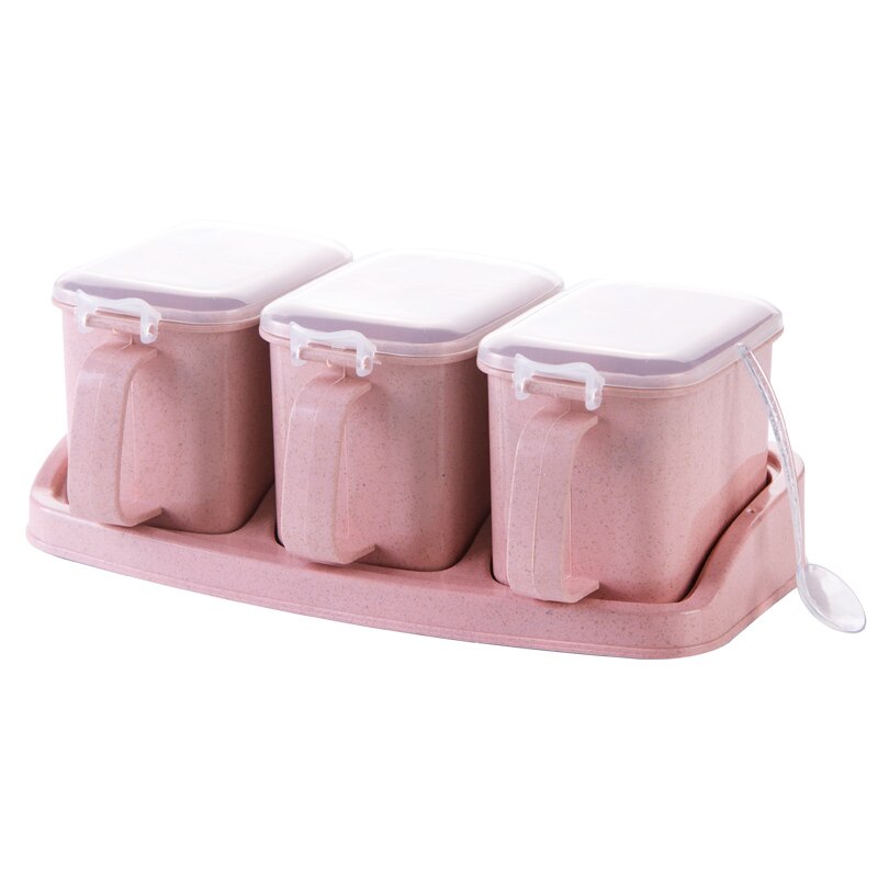 Pressad vetesmak kryddlåda i plast kryddlåda set kök hushållssaltkanna kryddlåda kryddlåda