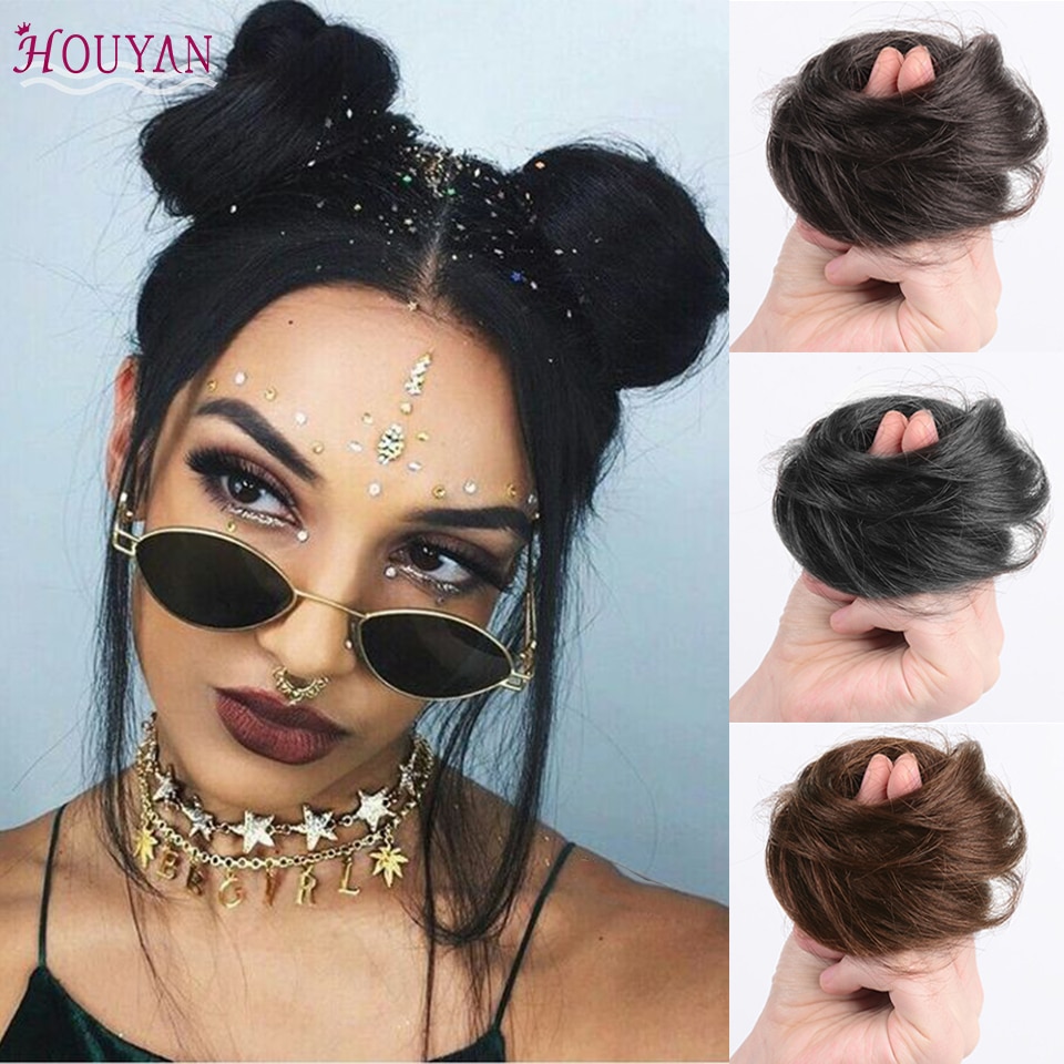 HOUYAN Synthetic bread, curly messy hair, hair braid, wedding hair accessories, suitable for women and children