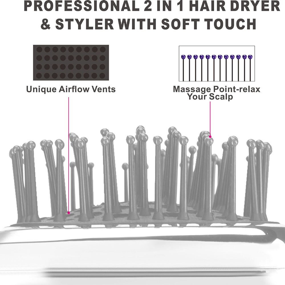 Hair Straightener Air Brushes 2 in 1 Dryer Massage Comb Speed Blower Anti-scald Electric Blowdryer Styling Tools