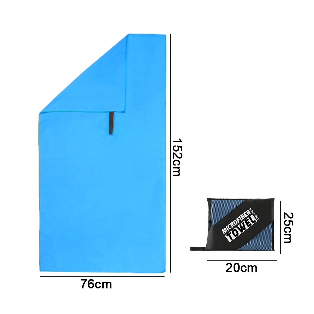 Sports Microfiber Quick Dry Pocket Towel Portable Ultralight Absorbent Large Towel for Swimming Pool Swim Gym Fitness Yoga Beach: Sky Blue(76x152cm)