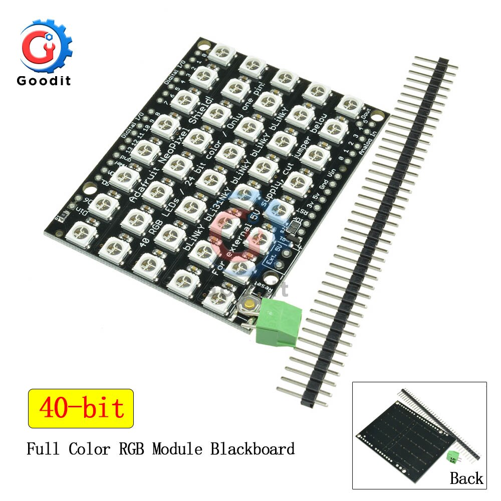 WS2812B WS2812 LED Ring Lamp Panel Light 5050 RGB 8x5 / 8x8 Bit LED Matrix 40 Bits 64 Bits Full Color 5050 RGB LED Lights: 40-bit Blackboard
