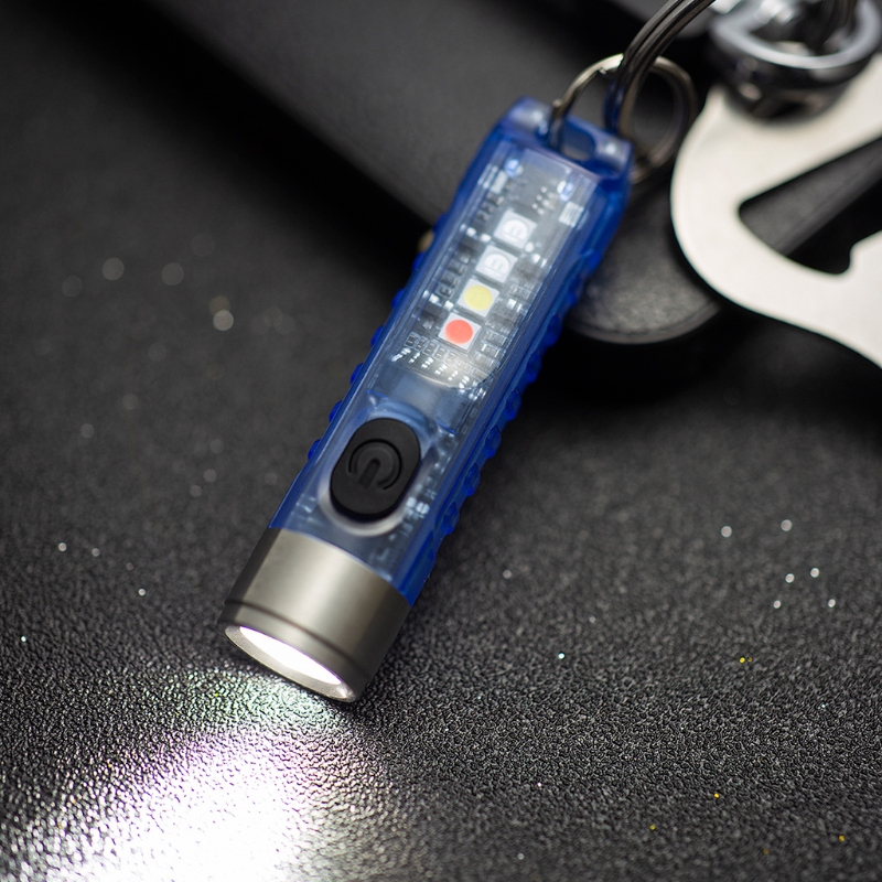 Powerful Mini LED Flashlight Keychain Bright Torch USB Rechargeable Pocket Light