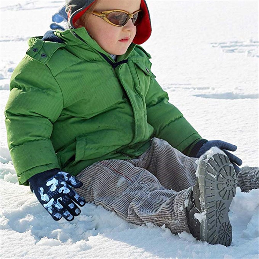 neueste Paar Jungen Magie Dehnbar Tarnung Handschuh Winter warm nicht-Unterhose Handschuhe Für freundlicher freundlicher draussen Pflege Liefert