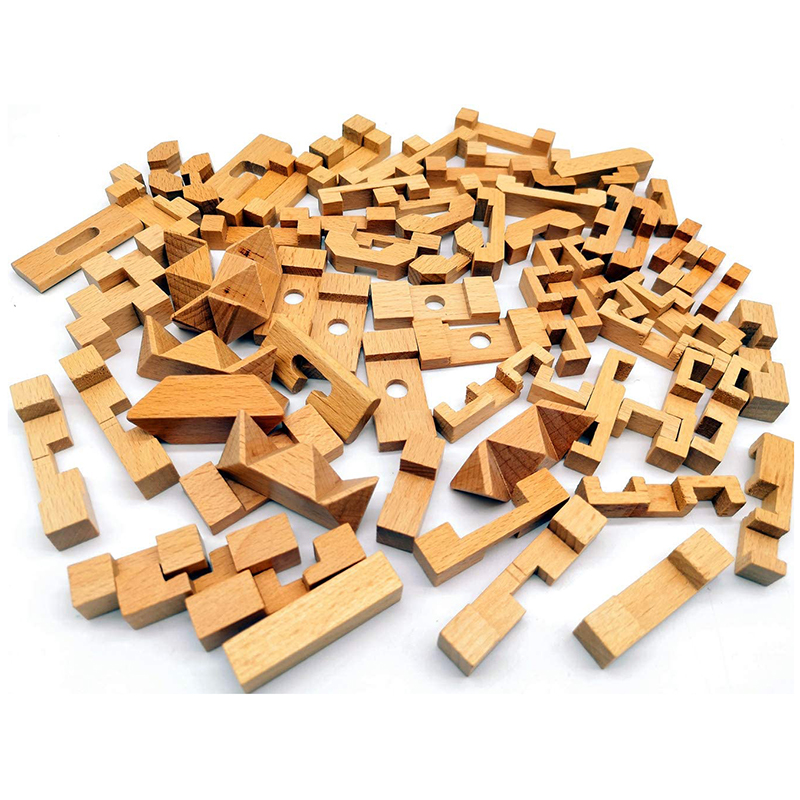 Holz 3D IQ Puzzle Kongming Schlösser Luban Lock Gehirn Teaser Logic Puzzle Cube Pädagogisches IQ Spiel Spielzeug für Erwachsene Kinder jugendliche