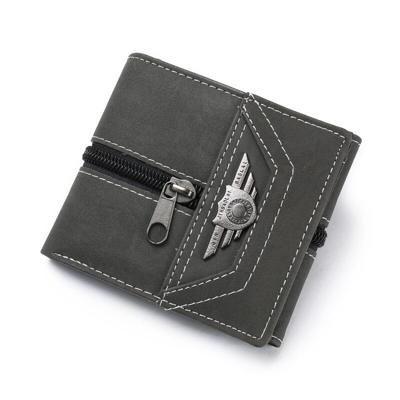 UOSC Vintage hommes en cuir de luxe portefeuille court mince mâle sacs à main pince à billets carte de crédit Dollar prix Portomonee Carteria: Black