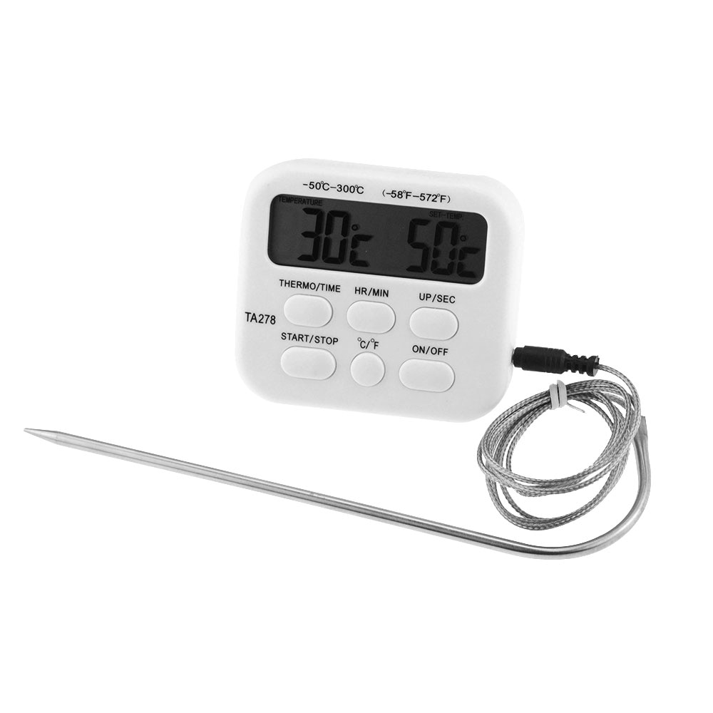 1 pcs Digital Oven Thermometer Kitchen Food Cooking Meat Grill Probe With Timer Water Milk Temperature Cooking Kitchen Tools