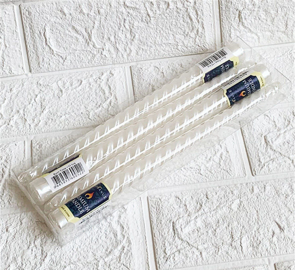 4PCS/Set European Long Threaded Candle Paraffin Stick Candle For Hotel Home Candlestick Dinner Decor Valentine's Day Decoration