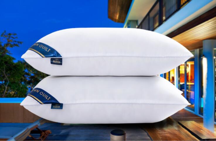 Nueva almohada alternativa blanca de 48x74 cm, almohada de 5 estrellas para Hotel, tela de microfibra, ropa de cama, cuello, almohadas suaves lavables para la salud, ropa de cama: color4