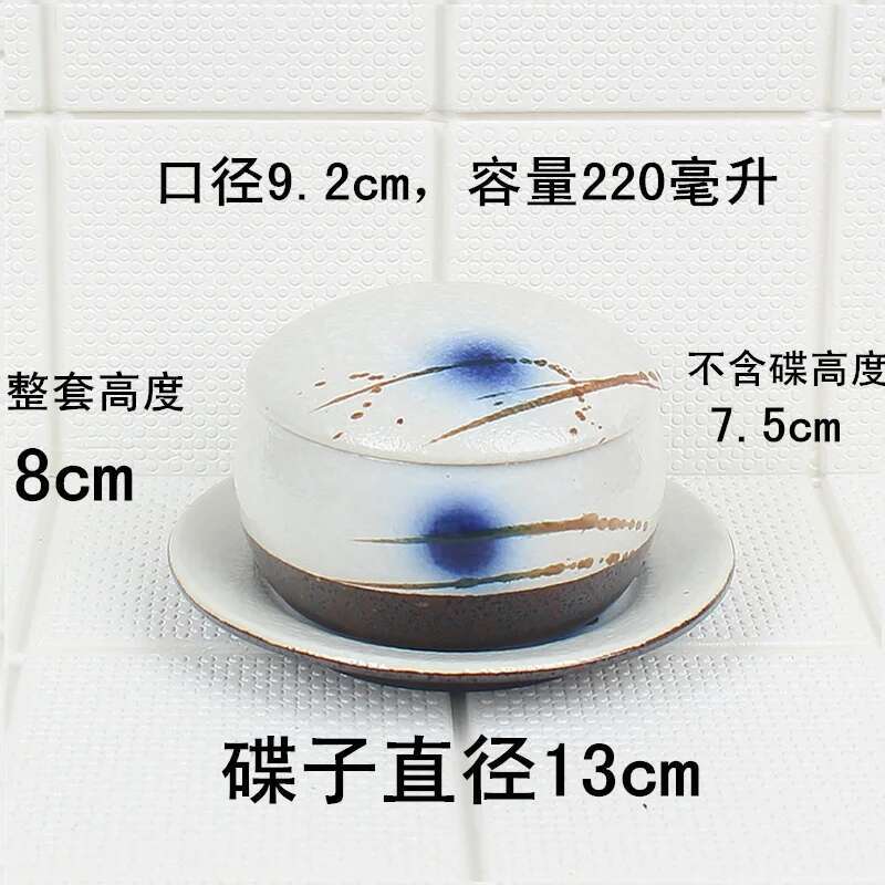 Filles à vapeur avec couvercle, bol à pudding en céramique, tasse à vapeur à œufs japonaise, Dessert, accent d'oiseau, petit bol à soupe aux œufs: WHITE