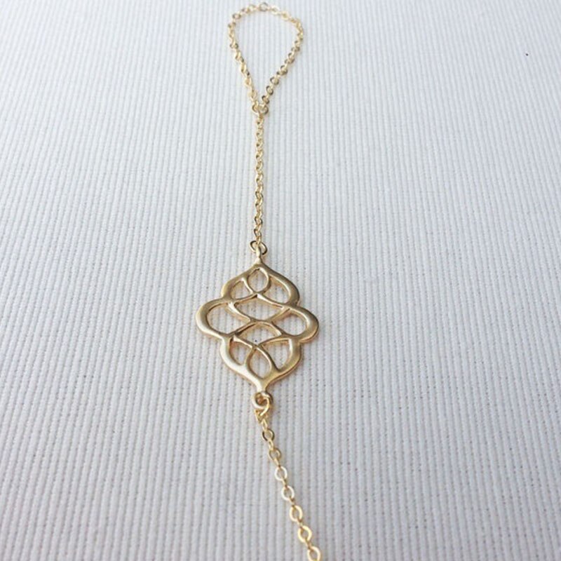 Gouden Hand Chain, Hand Sieraden, Slave Armband, Boho Vinger Armband, Ring Ketting Hechten Armband, vriendschap Armband