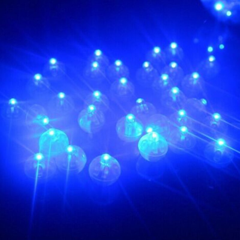 5pcs Round LED Lights Tiny Wireless Battery Light Balloon Light Wedding Decoration Atmosphere Lamp Kit: Blue