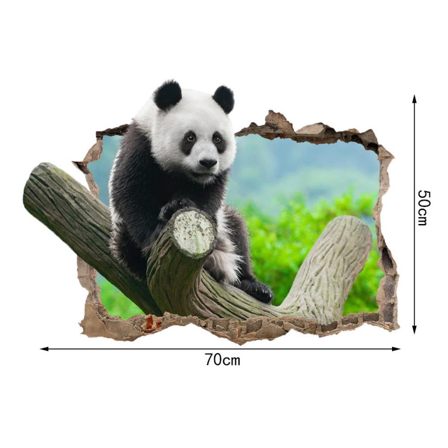 Muursticker Woonkamer Slaapkamer Achtergrond 3D Panda Muur Sticker Verwijderbare Mural Decals Vinyl Art Living RoomMay15