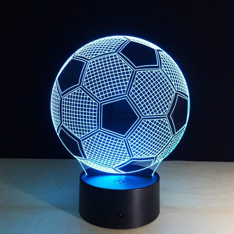 3d Lighting Fixture Football LED Table Night Lamp Remote Control RGB 7 Colors Changing Indoor Night Lights Illusion Lamp