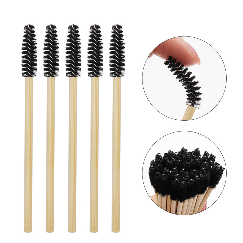 50 stuks bamboe handvat wimperborsteltjes mascara borsteltjes applicators wimperverlenging borsteltjes wenkbrauw krulborsteltjes make-up tool