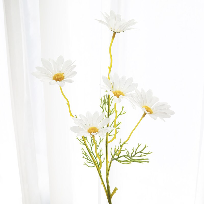 Artificial Flowers Daisy Flower Branch Silk Flowers for Crafting Home Decoration Accessories Farmhouse Decor Yellow Flowers: White 1 Pcs