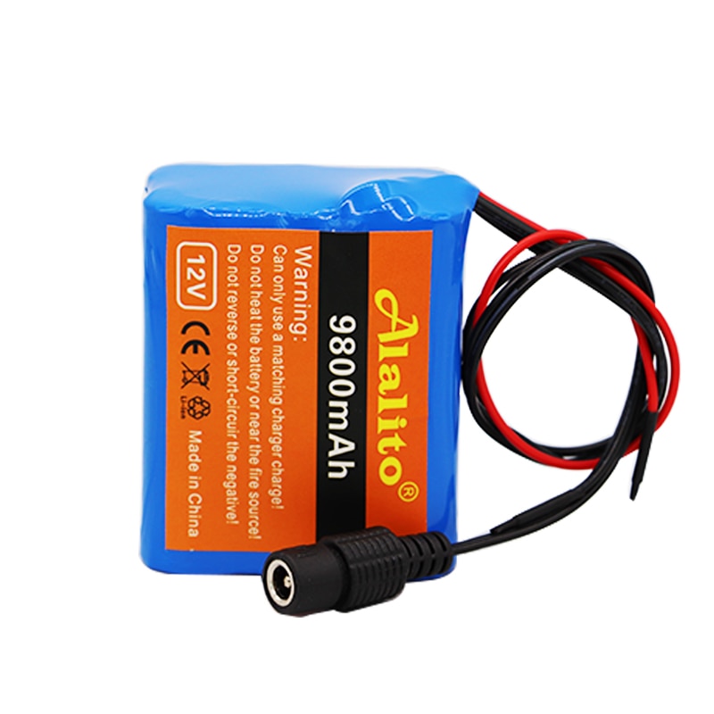 Originele 12V 9.8Ah 9800Mah 18650 Oplaadbare Batterijen 12V Met Bms Lithium Batterij Bescherming Boord + 12.6V 1A Charger