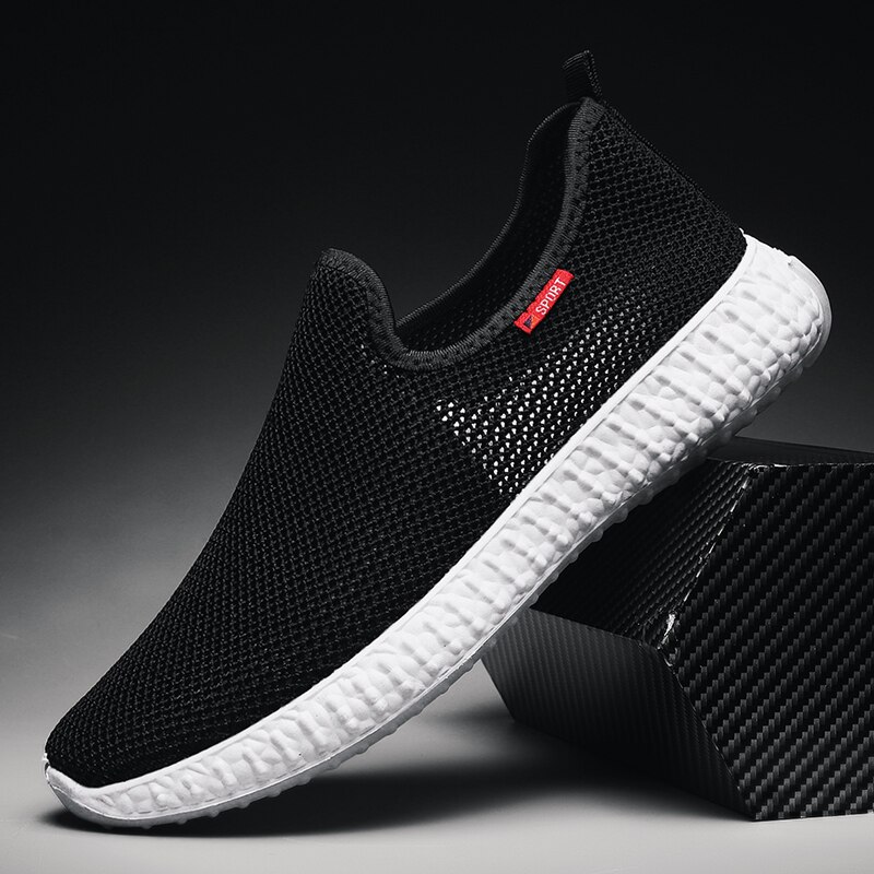 Tennis masculino sommer tennissko mænd slip-on sneakers åndbare gymnastiksko fitness sportssko zapatillas deportivas: Sort / 8