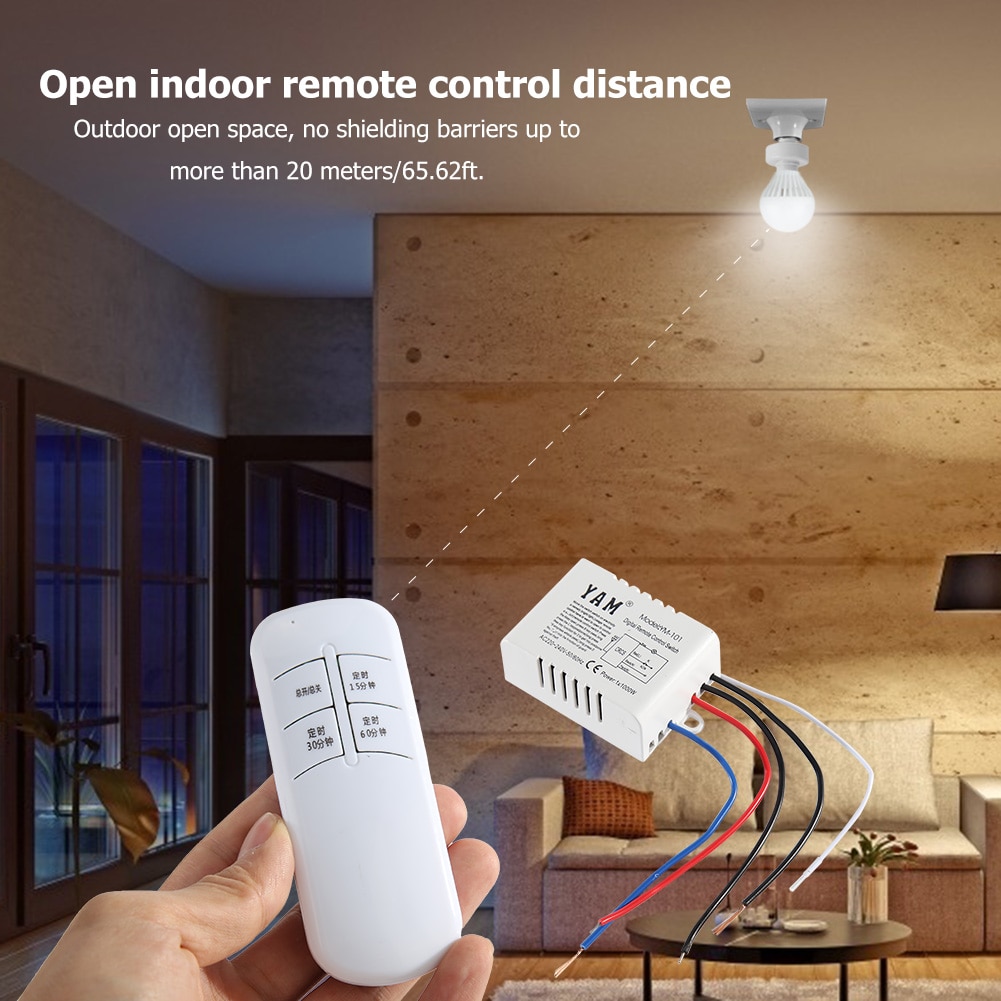 Wireless Lamp Remote Control Timer Switch Light Kitchen Bedroom Hospital 110V 220V Transmitter Receiver for UVC