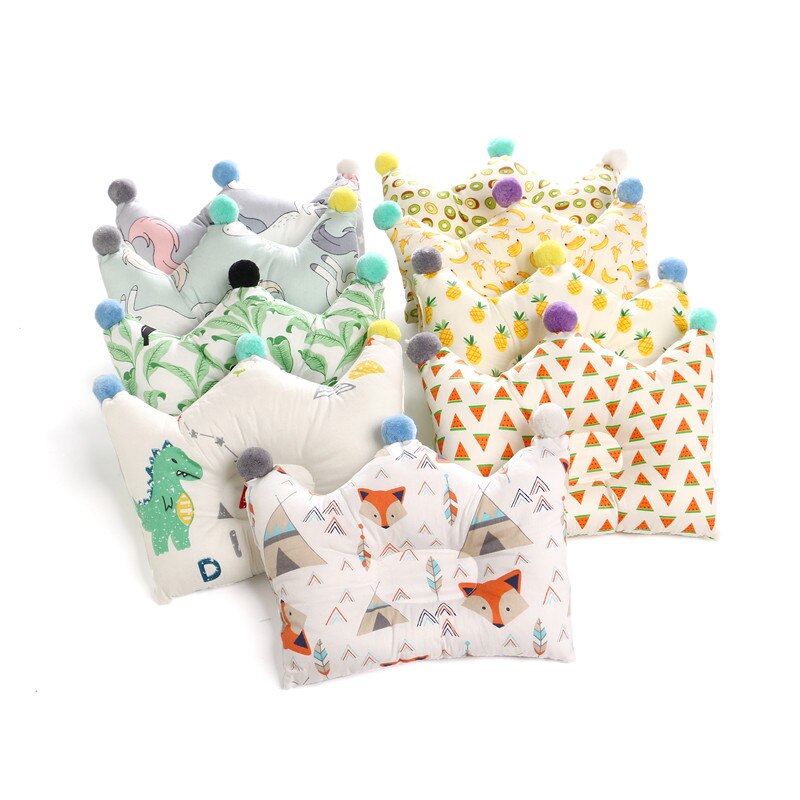 Dégagement tête Protection coussin oreiller -né bébé oreillers coton couronne enfants oreiller soutien Concave sommeil positionneur
