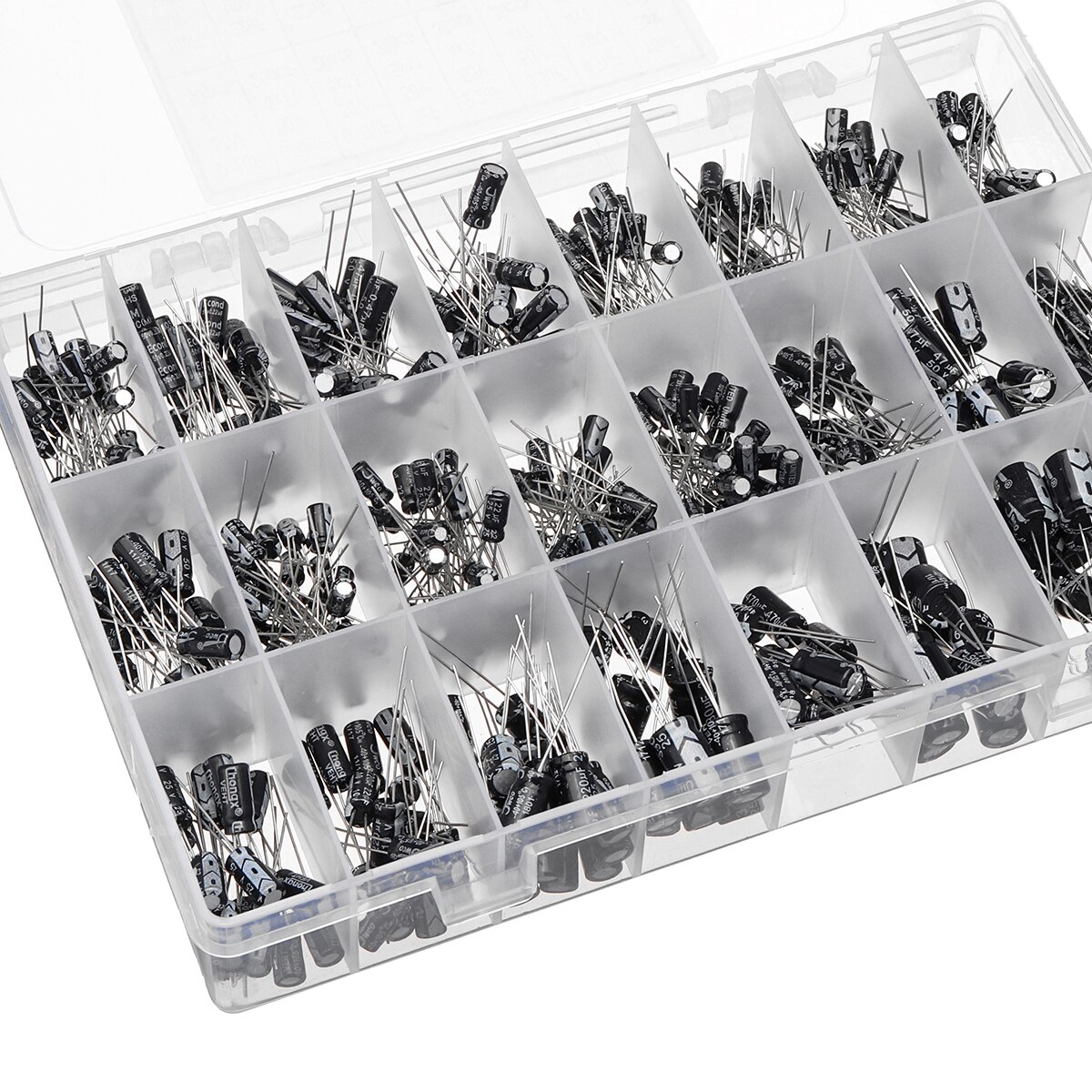 500Pcs/lot diy 0.1UF-1000UF 24Values Aluminum Electrolytic Capacitors 16-50V mix Electrolytic capacitor Assorted kit set box